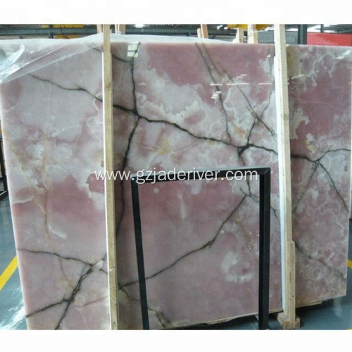 Pink Quality Natural Onyx Stone Wall Panel Slab